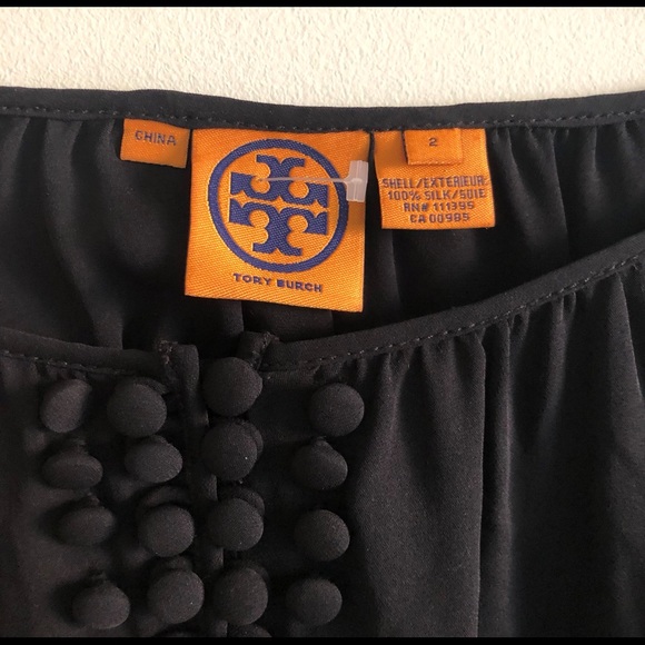 $295 Tory Burch Black Silk Blouse US2 - Picture 2 of 3